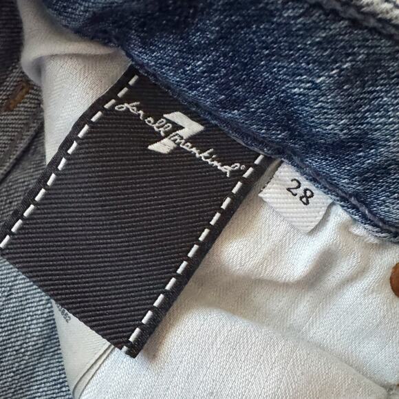 7 for All Mankind Jeans Women's Sz 28 Blue Pyper Slim Illusion Low Rise Skinny - Picture 4 of 13